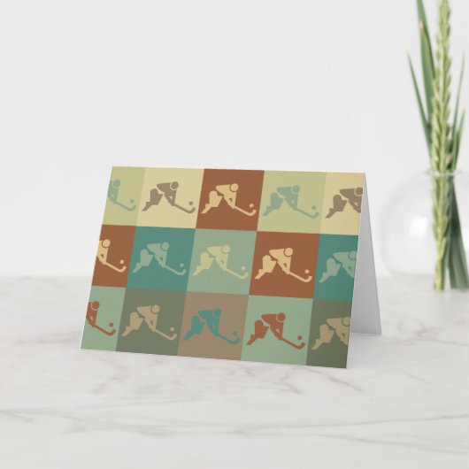 Field Hockey Pop Art Karte (Vorderseite)