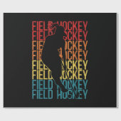 Field Hockey Retro Vintag Field Hockey Geschenkpapier (Flach)