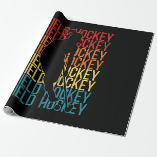Field Hockey Retro Vintag Field Hockey Geschenkpapier