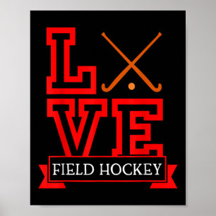 Field Hockey Saison Stock Und Puck-Spaß Field Hock Poster