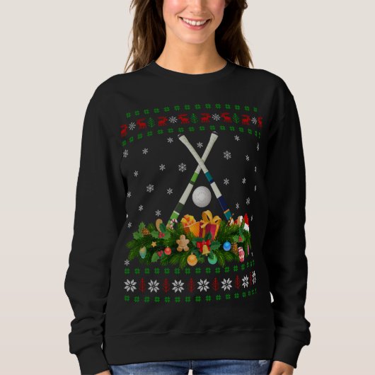 Field Hockey Sports Lover Xmas Ugly Field Hockey C Sweatshirt (Vorderseite)