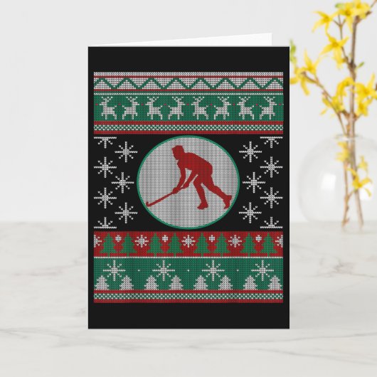 Field Hockey Ugly Christmas Gift Idea Field Hockey Karte (Gelbe Blume)