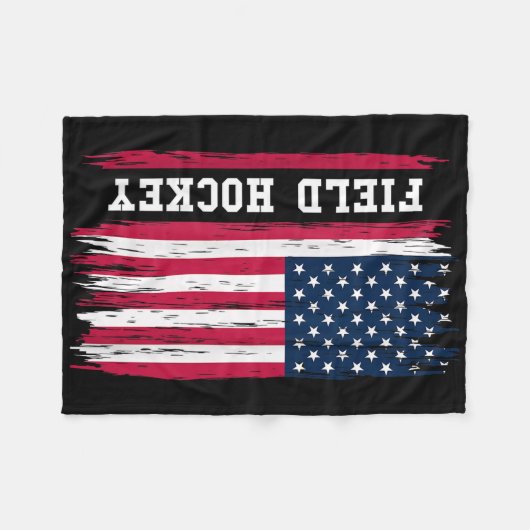 Field Hockey Usa American Flag Hockey Player Sport Fleecedecke (Vorderseite (Horizontal))