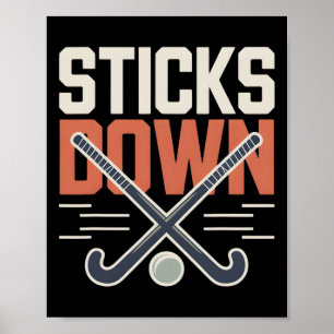 Field Hockey Verteidigung Stöcke unten Poster