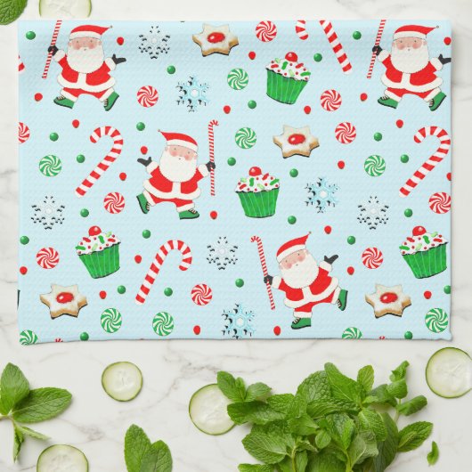 Field Hockey Weihnachtsfeiertag Geschirrtuch (Gefaltet)