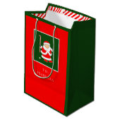 Field Hockey Weihnachtsfeiertag Mittlere Geschenktüte (Rückseite Schrägansicht)