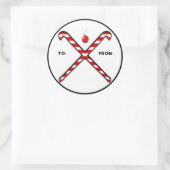 Field Hockey Weihnachtsgeschenke Tags Runder Aufkleber (Tasche)