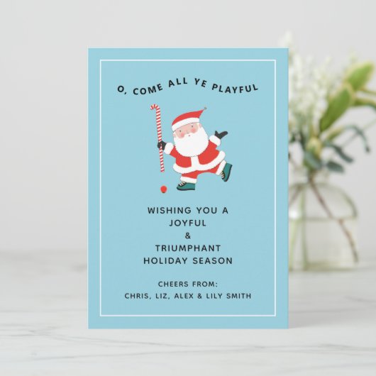 Field Hockey Weihnachtskarten (Stehend Vorderseite)