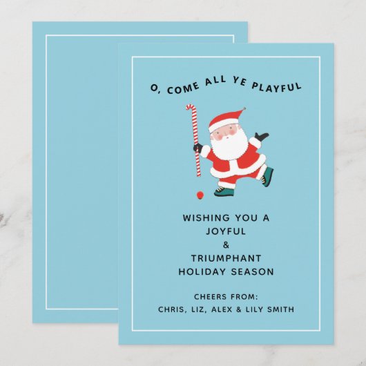 Field Hockey Weihnachtskarten (Vorne/Hinten)