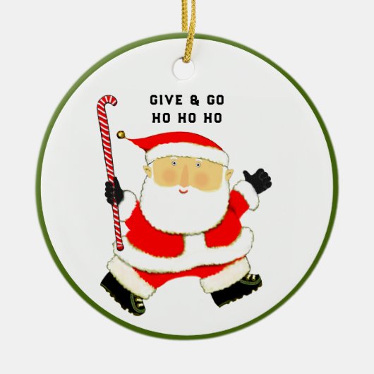 Field Hockey Weihnachtskollektiv Keramikornament (Vorne)