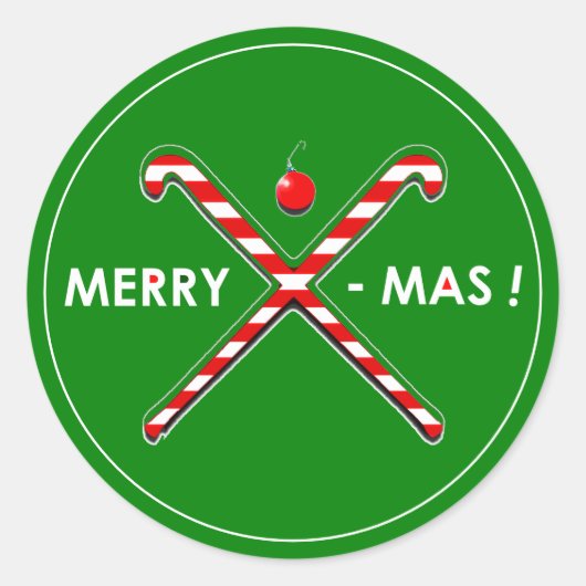 Field Hockey Weihnachtssticker Runder Aufkleber (Vorderseite)