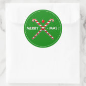 Field Hockey Weihnachtssticker Runder Aufkleber (Tasche)