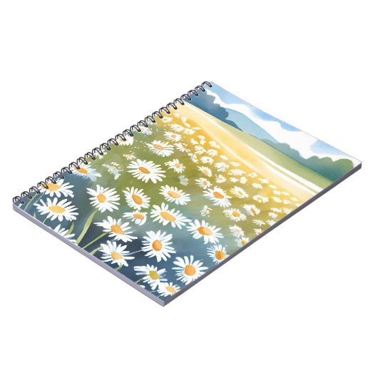 Field of Daisies | Flower Meadow Floral Painting  Notizblock (Linke Seite)