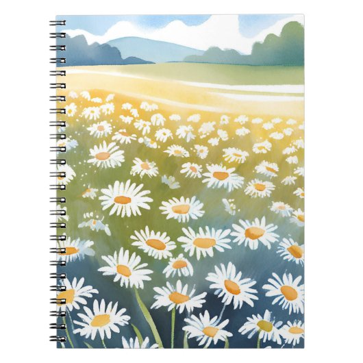 Field of Daisies | Flower Meadow Floral Painting  Notizblock (Vorderseite)