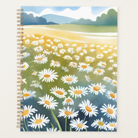Field of Daisies | Flower Meadow Floral Painting Planer (Vorderseite)