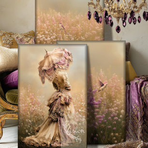 Field of Dreams Beige Violett Portrait Triptychon  Geschenkpapier Set