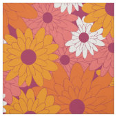 Field of Flowers Pink Retro Print Stoff (Muster)