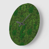 Field of Shamrocks Digital Art Pattern St Patricks Große Wanduhr (Winkel)