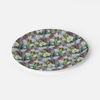 FIELD OF WHITE DAISY FLOWERS PAPER PLATE PAPPTELLER