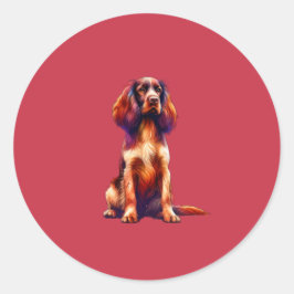 Field Spanel Dog Runder Aufkleber