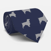 Field Spanel Hund Silhouetten Muster Blau Krawatte (Gerollt)