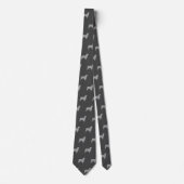 Field Spanel Hund Silhouetten Muster Grau Krawatte (Vorderseite)