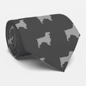 Field Spanel Hund Silhouetten Muster Grau Krawatte (Gerollt)