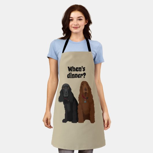 Field Spaniel, Adorable Hunde Wann essen? Schürze (Getragen)