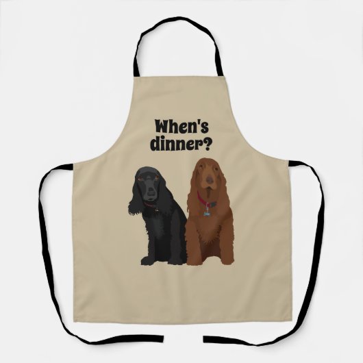 Field Spaniel, Adorable Hunde Wann essen?  Schürze (Vorderseite)