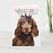 Field Spaniel Dog Queen Funny Birthday Karte (Vorderseite)