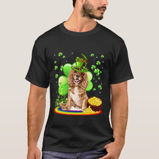 Field Spaniel Dog St Patricks Day T-Shirt (Vorderseite)