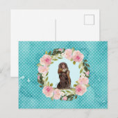 Field Spaniel Fasanenmuster Postkarte (Vorne/Hinten)