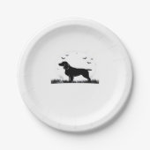 Field Spaniel Hund � Halloween Moon Silhouette Cla Pappteller (Vorderseite)