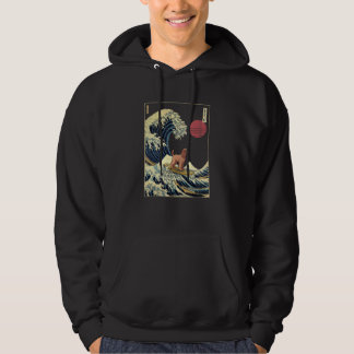 Field Spaniel Japanese Kanagawa Wave Surf Dog Hoodie