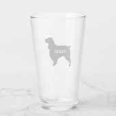 Field Spaniel Silhouette Personalisierte Hundezuch Glas (Rückseite)
