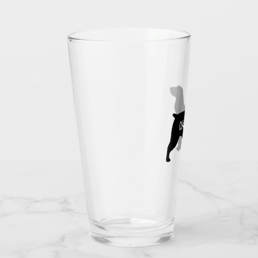 Field Spaniel Silhouette Personalisierte Hundezuch Glas (Rechts)