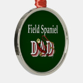Field Spaniel Vater Silbernes Ornament (Rechts)