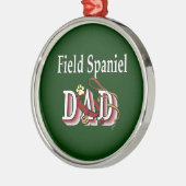 Field Spaniel Vater Silbernes Ornament (Links)