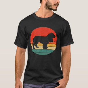 Field Spaniel Vintag Hund Silhouette Retro 60er 70 T-Shirt