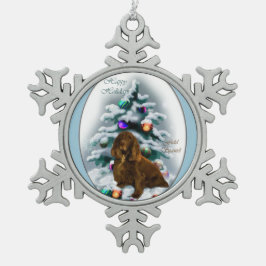 Field Spanische Weihnachten Schneeflocken Zinn-Ornament