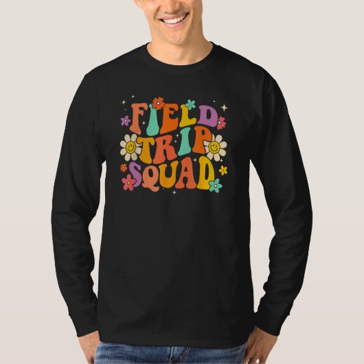 Field Trip Squad Groovy Field Day Teacher Student  T-Shirt (Vorderseite)