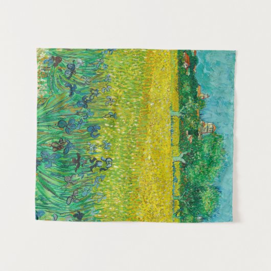 Field with Irises near Arles by Vincent van Gogh Wandteppich (Vorderseite (Horizontal))