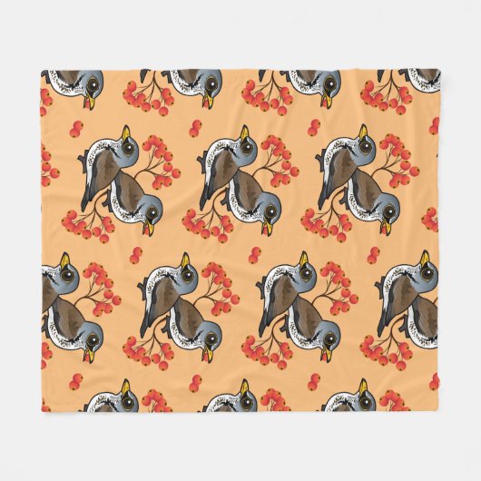 Fieldfade mit Berries Fleecedecke (Vorderseite (Horizontal))