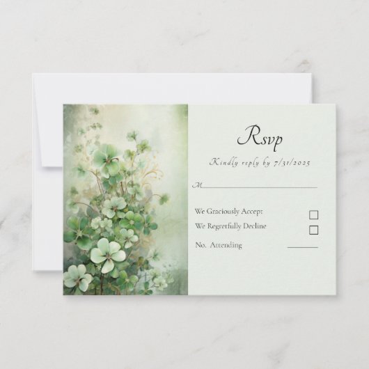 Fields of Clover Wedding RSVP (Vorderseite)
