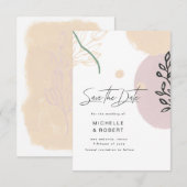 Fields of Dreams Blush moderne Save The Date Karte (Vorne/Hinten)