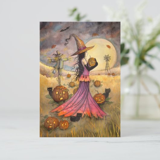 Fields of Ocober Fantasy with Halloween Art Karte (Stehend Vorderseite)