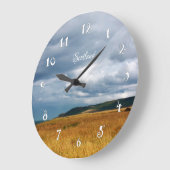 Fields of Scotland, beautiful wall clock Große Wanduhr (Winkel)