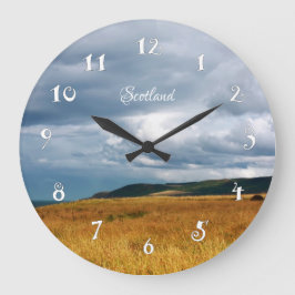 Fields of Scotland, beautiful wall clock Große Wanduhr