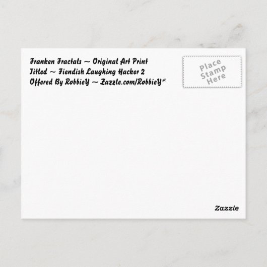 Fiendish Laughing Hacker 2 ~ Postcard Postkarte (Rückseite)
