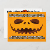 Fiendish Pumpkin Bloody Text Halloween-Party Einladung (Vorne/Hinten)